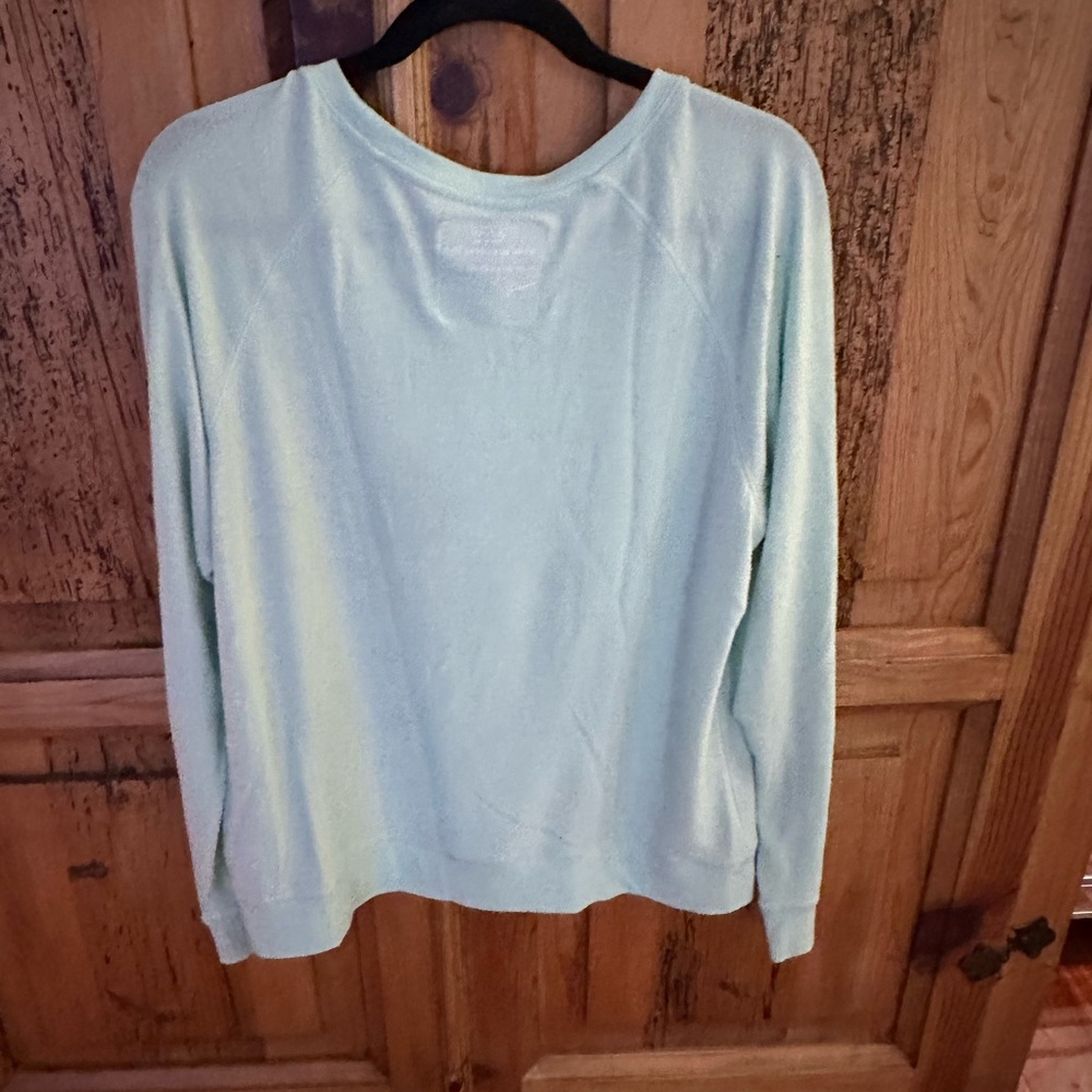 Peace Love World Mint Green Crew Neck Sweater M/L - Picture 5 of 5